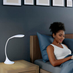 Black High Vision Touch Control Tabletop Led Lamp - Mains Powered Desk Light With Gooseneck Arm & 400 Lumen Illumination - H40Cm - thumbnail 7