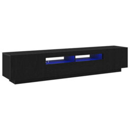 Walplus Tv Cabinet 2 Pcs Black 200 X 35 X 40 Cm Engineered Wood - thumbnail 2