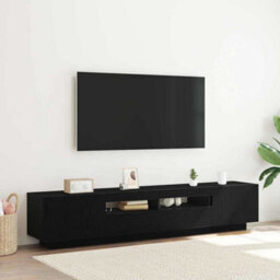 Walplus Tv Cabinet 2 Pcs Black 200 X 35 X 40 Cm Engineered Wood