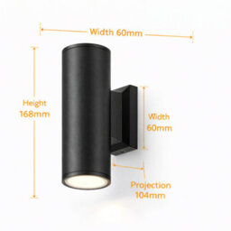 Billtix Outdoor Up Down Wall Light Ip65 Gu10 Matt Black Exterior Wall Light Waterproof Garden Porch Led Lighting - thumbnail 5
