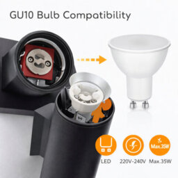 Billtix Outdoor Up Down Wall Light Ip65 Gu10 Matt Black Exterior Wall Light Waterproof Garden Porch Led Lighting - thumbnail 3