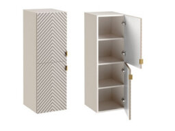 Impact Furniture Bathroom Furniture Set Wall Hung Cabinets Vanity Unit With Basin 800mm Countertop Tallboy Fluted Beige Cashmere Cara - thumbnail 7