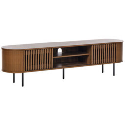 Beliani Retro Tv Stand Taroon Dark Brown - thumbnail 1