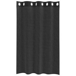 Berkfield Voile Curtains With Grommets 2 Pcs Black 140X175 Cm - thumbnail 4