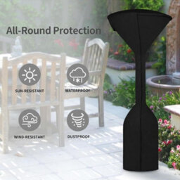 Waterproof Cover For Outdoor Terrace Warmer, Round, 86.36X86.36X241.3Cm, Black - thumbnail 4