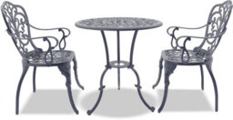 Centurion Supports Bangui Grey Garden And Patio Table And 2 Chairs Cast Aluminium Bistro Set - thumbnail 5