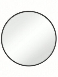 Songmics Round Mirror, 61 Cm Bathroom Mirror For Wall, Metal Frame, Easy To Install, Modern Wall Mirror, Ink Black - thumbnail 7