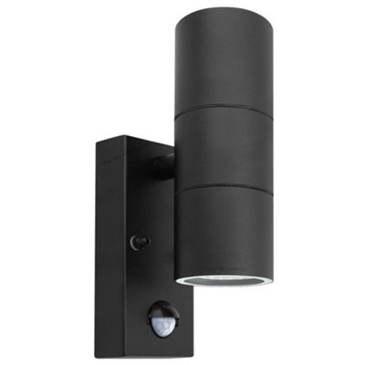 Long Life Lamps Company Black Double Outdoor Wall With Pir Movement Sensor Stainless Steel Zlc038Dsen - image 1