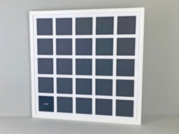 "Photoframesandmore White Multi Aperture Frame. Holds Twenty-Five 4X4"" Photos. 60X60Cm." - thumbnail 1