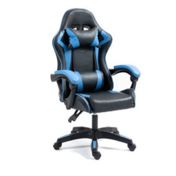Home Treats Gaming Chair Blue Recliner With Adjustable Height Lumbar Support Padded Cushion Racing Bucket Seat