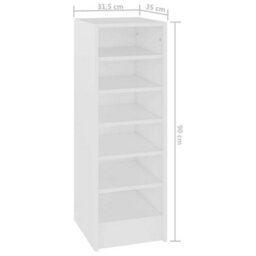 Berkfield Shoe Cabinet White 31.5X35X90 Cm Engineered Wood - thumbnail 7