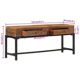 Berkfield Tv Cabinet 110X30X46 Cm Solid Wood Reclaimed - thumbnail 9