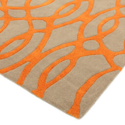 Orange Wool Luxurious Modern Easy To Clean Handmade Abstract Rug For Bedroom Dining Room And Living Room -70 X 240Cm (Runner) - thumbnail 2
