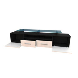 Evora 194Cm Modern Tv Unit Black Grey High Gloss Media Cabinet With Sleek Contemporary Design - thumbnail 2