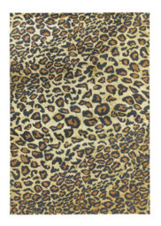 Leopard Beige Modern Animal Easy To Clean Living Room Bedroom & Dining Room Rug-80Cm X 150Cm