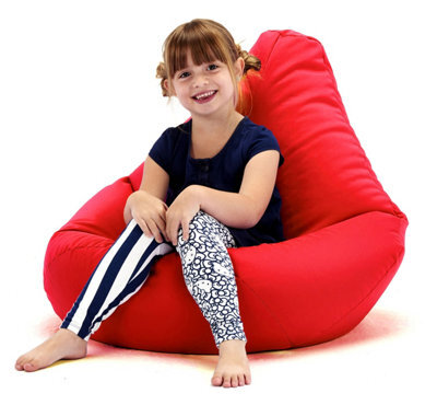 Beautiful Beanbags Kids Highback Beanbag Indoor Or Outdoor Bean Bag For Children Ready Filled - Red - image 1
