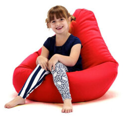Beautiful Beanbags Kids Highback Beanbag Indoor Or Outdoor Bean Bag For Children Ready Filled - Red - thumbnail 1