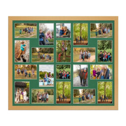 AK Frames 80X70Cm Country Pine Modern Multi Photo Frame With Emerald Mount - Holds 20 Apertures (18X) 6X4, (2X) 4X4 Photos