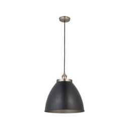 Luminosa Lighting Luminosa Franklin Single Pendant Ceiling Lamp, Aged Pewter Plate, Matt Black Paint - thumbnail 6