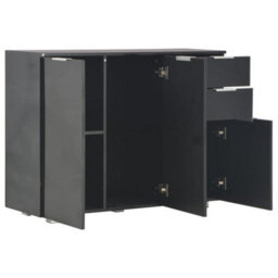 Berkfield Sideboard High Gloss Black 107X35X76 Cm - thumbnail 4