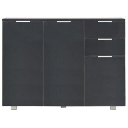 Berkfield Sideboard High Gloss Black 107X35X76 Cm - thumbnail 3