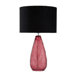 Litecraft Parma Plum 1 Light Ripple Effect Glass Table Lamp - thumbnail 6