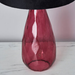 Litecraft Parma Plum 1 Light Ripple Effect Glass Table Lamp - thumbnail 4