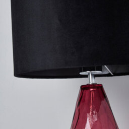 Litecraft Parma Plum 1 Light Ripple Effect Glass Table Lamp - thumbnail 5