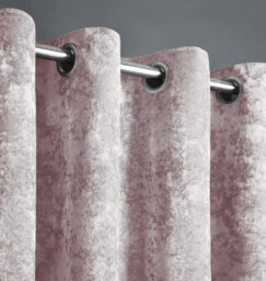 Intimates Luxury Velvet Drapes Ring Top Curtains - Fully Lined, Thermal Perfect For Modern Decor And Sophisticated Style - Blush Pink