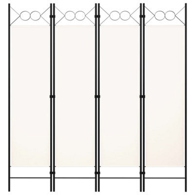 Berkfield 4-Panel Room Divider Cream White 160X180 Cm - image 1