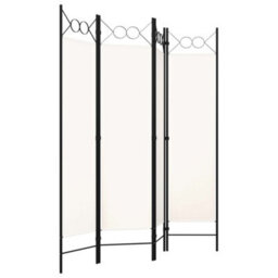 Berkfield 4-Panel Room Divider Cream White 160X180 Cm - thumbnail 3