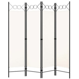 Berkfield 4-Panel Room Divider Cream White 160X180 Cm - thumbnail 2