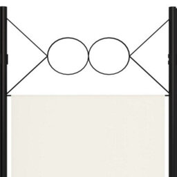 Berkfield 4-Panel Room Divider Cream White 160X180 Cm - thumbnail 5