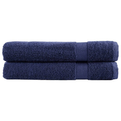 Berkfield Premium Towels Solund 2Pcs Navy Blue 100X200Cm 600Gsm - image 1