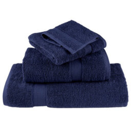 Berkfield Premium Towels Solund 2Pcs Navy Blue 100X200Cm 600Gsm - thumbnail 4