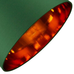Happy Homewares Modern Forest Green Cotton 16 Floor/pendant Lamp Shade With Shiny Copper Inner - thumbnail 4