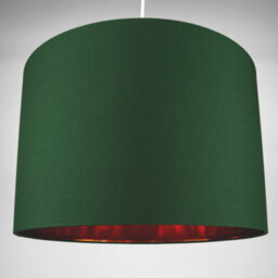 Happy Homewares Modern Forest Green Cotton 16 Floor/pendant Lamp Shade With Shiny Copper Inner - thumbnail 6