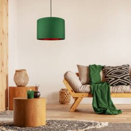 Happy Homewares Modern Forest Green Cotton 16 Floor/pendant Lamp Shade With Shiny Copper Inner - thumbnail 5