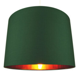 Happy Homewares Modern Forest Green Cotton 16 Floor/pendant Lamp Shade With Shiny Copper Inner - thumbnail 2