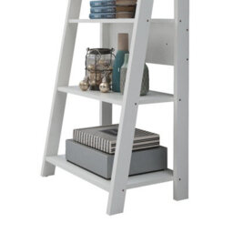 Timber Art Design Riva Retro 5 Tier Ladder Bookcase Shelving Shelf Display Unit White - thumbnail 2