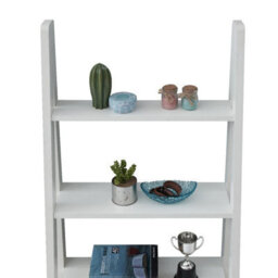 Timber Art Design Riva Retro 5 Tier Ladder Bookcase Shelving Shelf Display Unit White - thumbnail 3