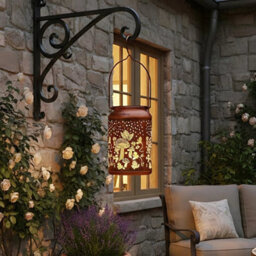 Solar Powered Led Morrocan Lantern Hanging Lamp Outdoor Garden Mushroom Light - thumbnail 7