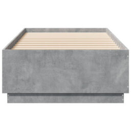 Berkfield Bed Frame Without Mattress Concrete Grey 100X200 Cm - thumbnail 4