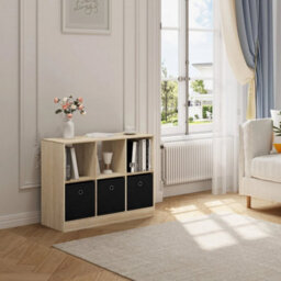 6 Cubes Wooden Bookcase Cabinet Storage Shelving Display Shelves Unit 3 Drawers - thumbnail 5