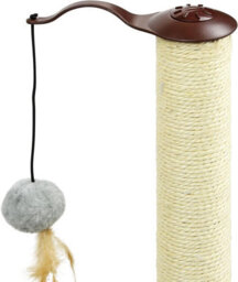 "25"" Cats Scratcher With Soft Smooth Plush Carpet - Kitten Scratch Post Indoor With Sisal Pole - With Playful Cat Track Toy Balls" - thumbnail 2