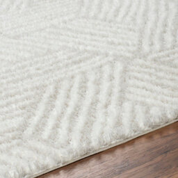 Livabliss Cloudy Shaggy-Geometric Beige Grey Soft Plush Pile Living Bedroom Rug 160 X 213 Cm Easy Care, Non Shedding - thumbnail 3