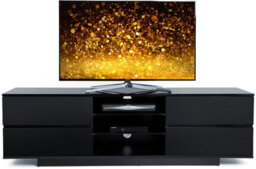 "Homeology Avitus Gloss Black With 4-Black Drawer Tv Stand For Up To 65"" Flat Screen Led And Lcd Tv Cabinet" - thumbnail 1