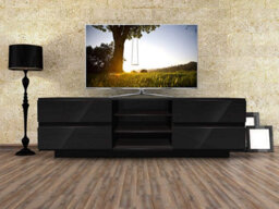 "Homeology Avitus Gloss Black With 4-Black Drawer Tv Stand For Up To 65"" Flat Screen Led And Lcd Tv Cabinet" - thumbnail 6