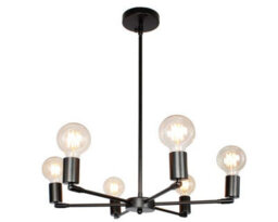 Industrial Chandelier Modern 6 Lights Metal Black Chandelier E27 - thumbnail 1