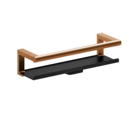 Cosmic Bathroom Shelf, Bathroom Organizer, With Glass Wiper, Brushed Copper Pvd , Architect S+ Collection - thumbnail 1